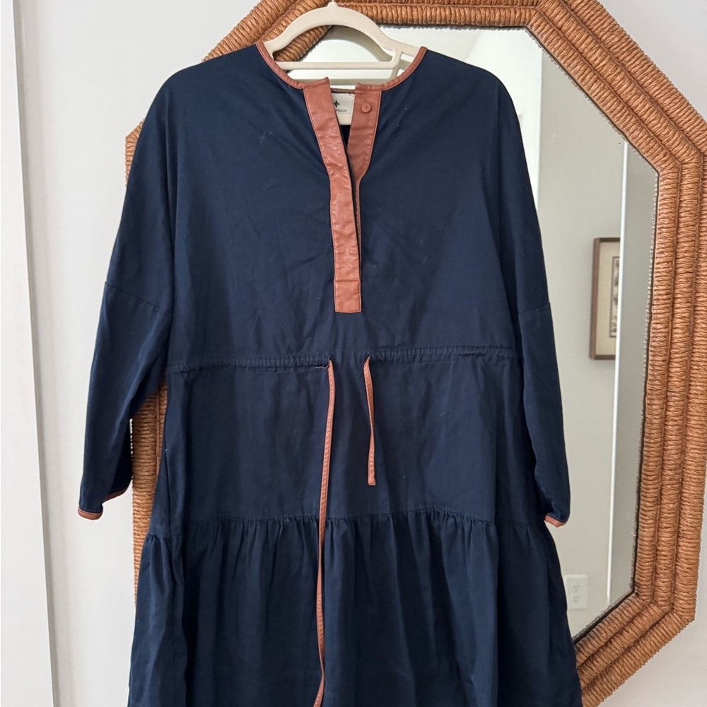 Tuckernuck Navy Dress with Brown Accents